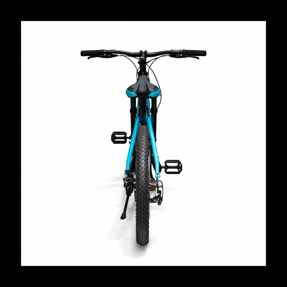 Bicicletă Caraiman, roți 26 inch, cu dublă suspensie, frâne pe disc, 26 GTR-601 Albastru Cameleon