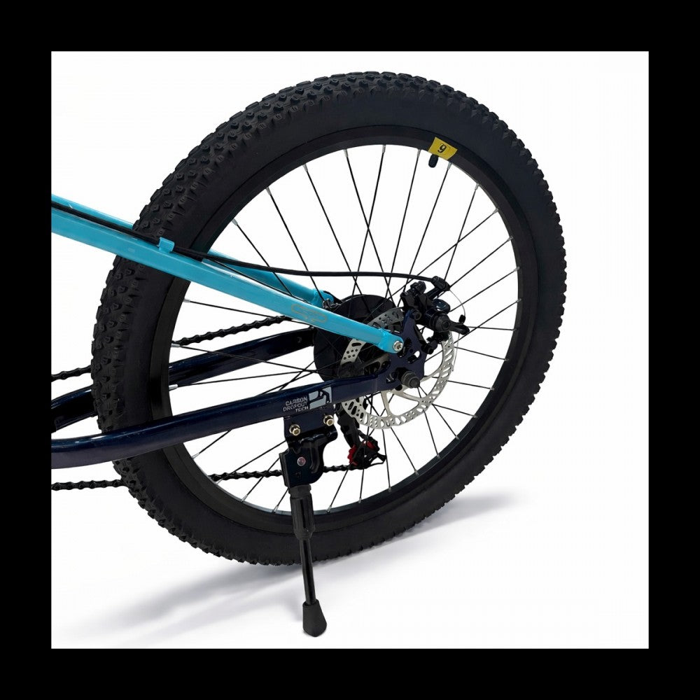 Bicicletă Caraiman, roți 26 inch, cu dublă suspensie, frâne pe disc, 26 GTR-601 Albastru Cameleon