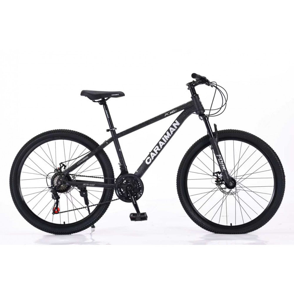 Bicicleta MTB cu Roti de 24 GTR-007, 21 Viteze, Manete Secventiale Shimano, gri/negru