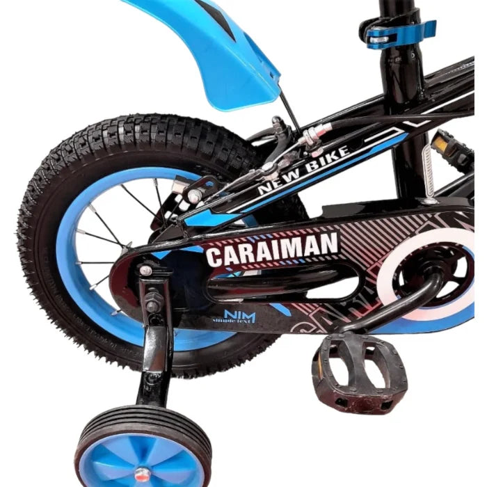 Bicicletă Caraiman, cu roți ajutătoare, roți 12 sau 14 inch, cadru oțel, albastră