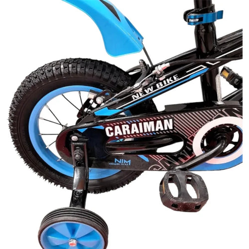 Bicicletă Caraiman, cu roți ajutătoare, roți 12 sau 14 inch, cadru oțel, albastră
