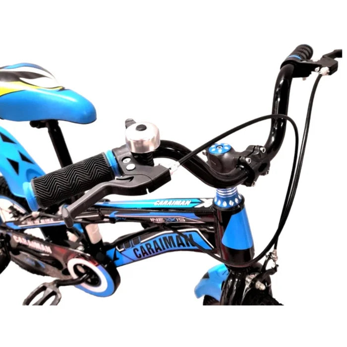 Bicicletă Caraiman, cu roți ajutătoare, roți 12 sau 14 inch, cadru oțel, albastră