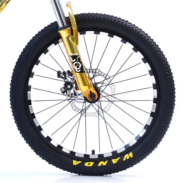 Bicicletă Caraiman, roți 20 sau 24 inch, cadru oțel, frâne pe disc, galbenă
