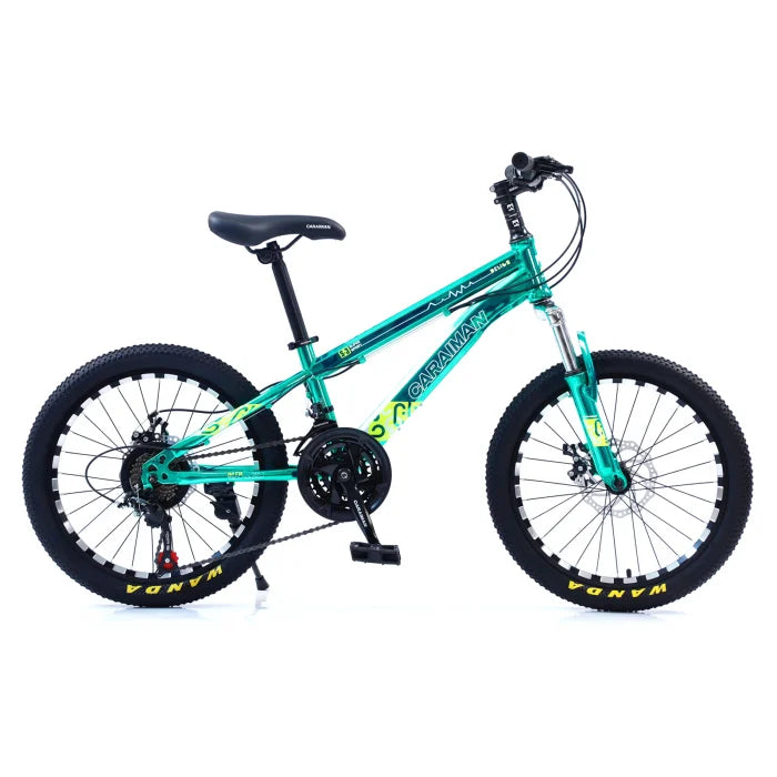 Bicicletă Caraiman, roți 20 sau 24 inch, cadru oțel, frâne pe disc, turcoaz