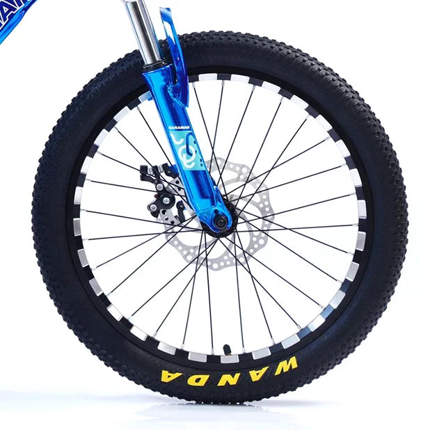 Bicicletă Caraiman, roți 20 sau 24 inch, cadru oțel, frâne pe disc, albastră