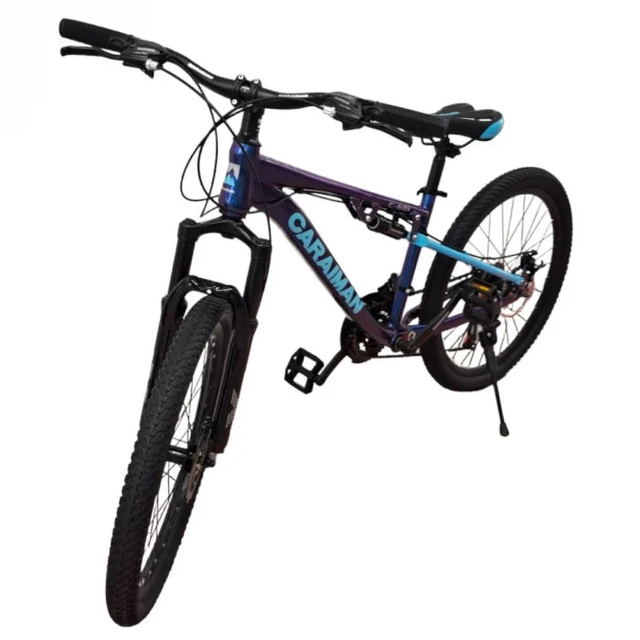 Bicicletă Caraiman, roți 26 inch, cu dublă suspensie, frâne pe disc, cameleon