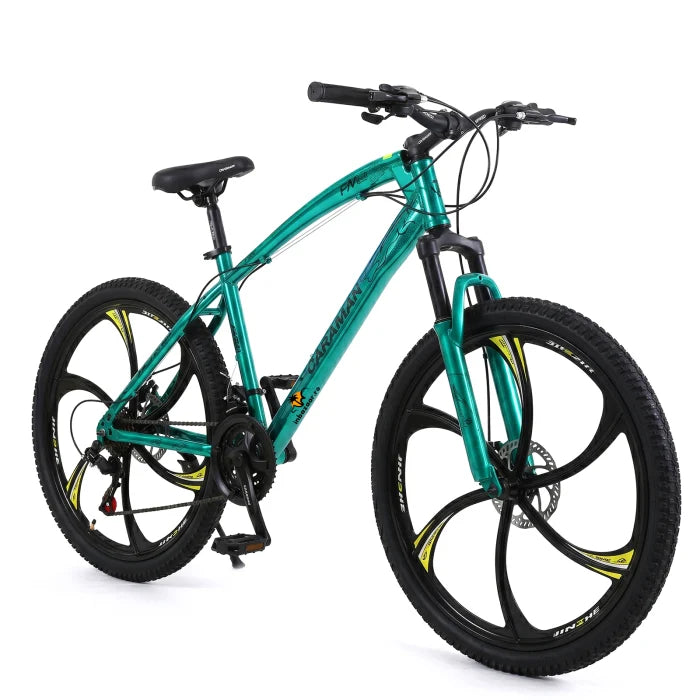 Bicicletă Caraiman, roți 26 inch, cadru oțel, frâne pe disc, turcoaz