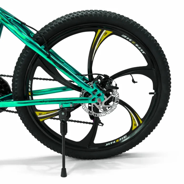 Bicicletă Caraiman, roți 26 inch, cadru oțel, frâne pe disc, turcoaz