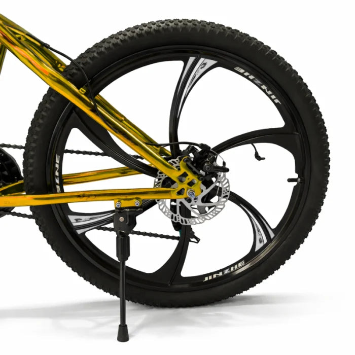 Bicicletă Caraiman, roți 26 inch, cadru oțel, frâne pe disc, aurie, BC124