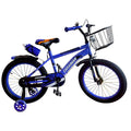 Bicicletă copii Caraiman 16 / 18 inch, roți ajutătoare, coș față și bidon apă, albastru